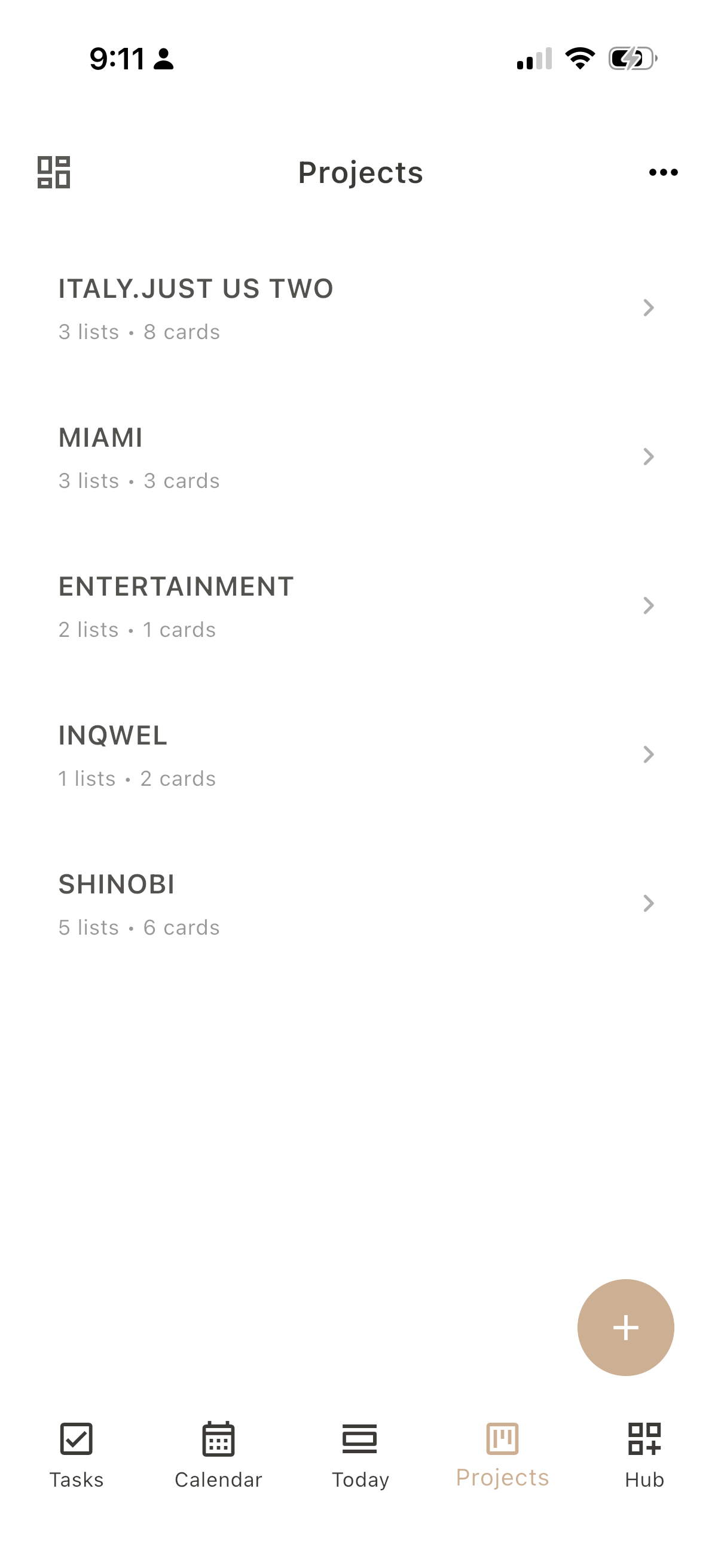 Dayfold Projects, boards list