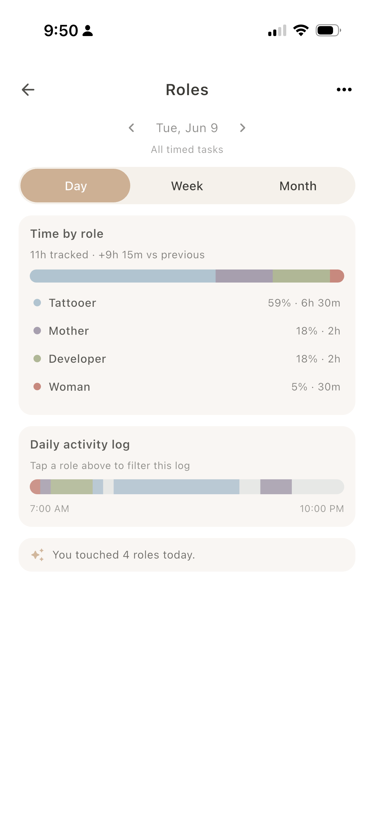 Dayfold Roles screen